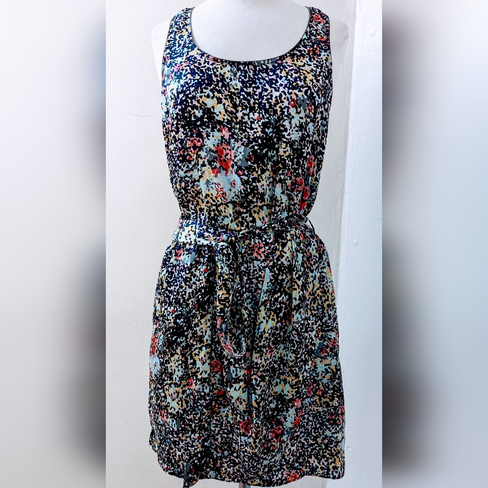 Aqua Floral Racer back Dress Size S